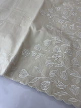 Mul chanderi saree with applique work MSH659- OffWhite