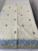 Mul chanderi embriodery saree with scalloped borders MSH176