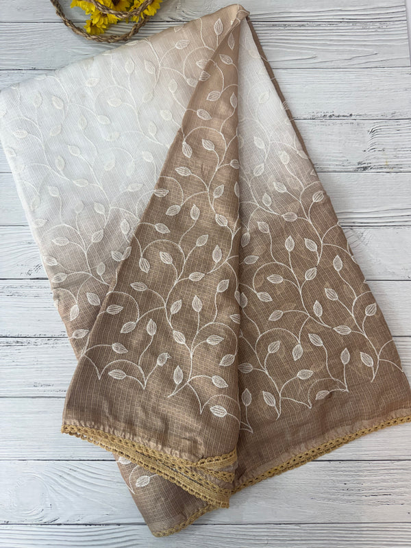Ombre Soft kota checks saree with embroidery SVTS20