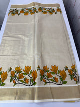 Kerala tissue printed saree