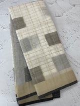 Checks semi chanderi saree  MS9871 - Grey