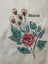 Blended soft tussar saree with prints,knot and kanta embriodery - MS8669 Cream