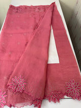 Crush Organza saree MSK5463- PeachPink