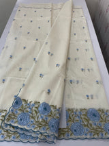 Mul chanderi embriodery saree with scalloped borders MSH176