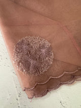 Organza saree with embroidery - MSH375 DuskyPeach