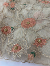 Designer Glass organza saree with applique work- MSH15195
