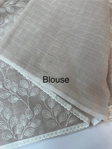 Kota cotton silk embriodery saree MS1455- Pastel brown