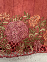 Blended tussar saree with cutwork border- MSHK695(2) DarkPeach