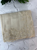 Soft Kota tissue silk saree with applique work MSH163  Ivory