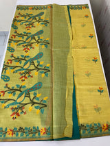 Jamdani silk Cotton Saree with peacock motifs  MSJ788 (1)