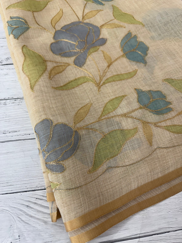 Tissue linen saree MS88651