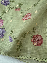 Kota silk saree with digital prints and embroidery MSH155- DuskyGreen