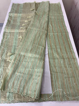 Fancy Chanderi silk saree with blouse MFC217