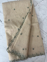 Chanderi Tissue silk saree with scalloped borders - MNM222 SageGreen
