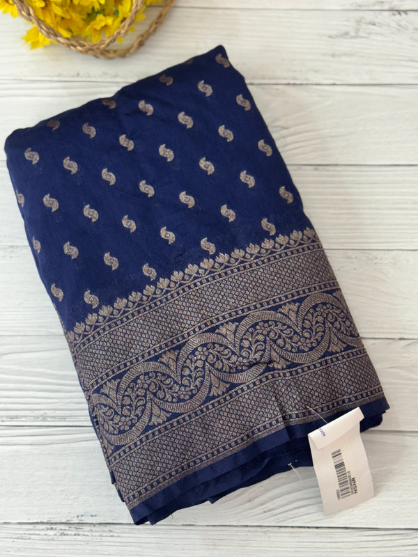 Semi Banarasi Georgette saree MKGS DarkBlue