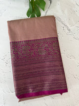 Checks Semi kanchi silk saree with blouse MBS7859