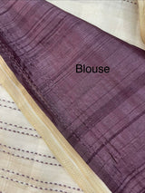 Blended tussar saree with kanta embriodery and appliqué work- MBTS99