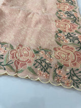 Phulkari NetKota embroidery saree - MSH126 PastelPeach