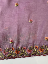 Crush Organza embroidery saree MS14567 Lavender