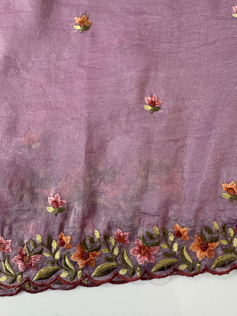 Crush Organza embroidery saree MS14567 Lavender