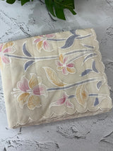 Soft mul chanderi saree with prints and embroidery MSH190 - Ivory