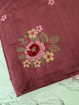 Crushed Blended tussar silk saree with embroidery- MSB7654- DuskyPink