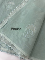 Mul chanderi saree with applique borders MSH111