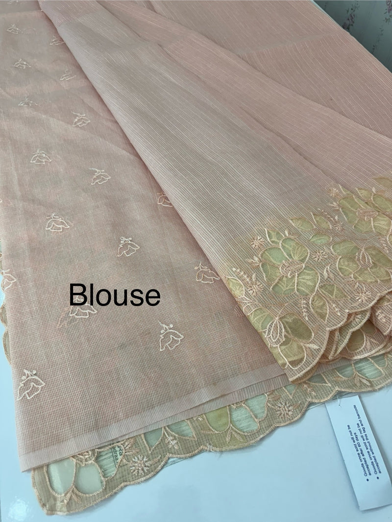 Soft kota silk saree with applique work MS85432