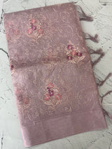 Tissue silk saree with embroidery MSH240