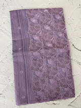 Cutwork Semi tussar saree MTSS657 lavender