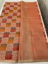 Tissue Silk embriodery saree MS49892