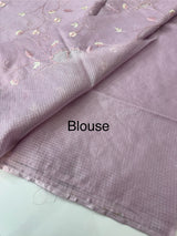 Soft kota silk saree with embriodery and organza applique work  MS14509 Lavender