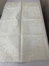 Dyeable Soft Organza saree with thread work - MSH196 White
