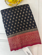 Banarasi viscose Georgette saree MKGS611- Black to Red