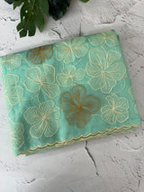Semi organza saree with thread work - MSH910 CyanBlue