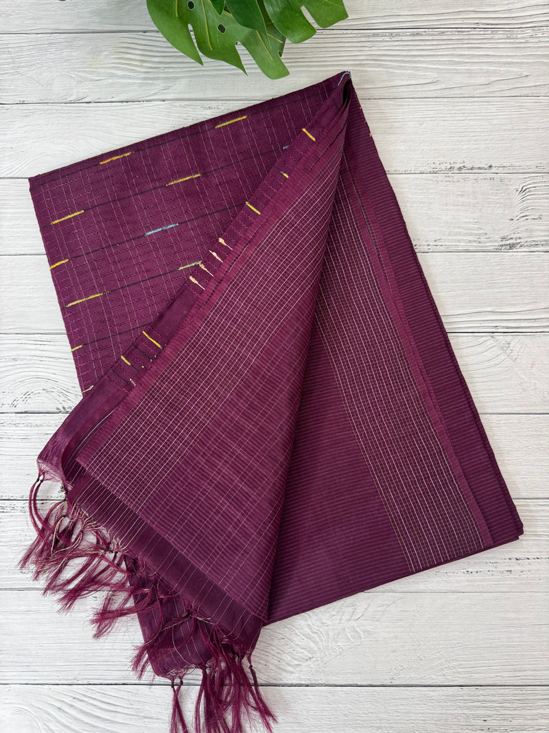 Blended tussar saree with thread work MTS5444