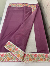 Organza saree with embroidery borders - MSH989