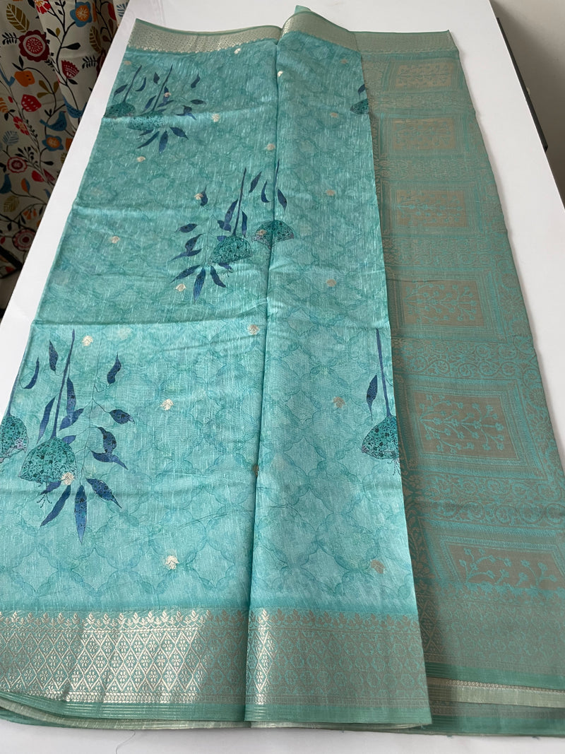 Banarasi blended tussar silk saree MBSD456 Blue