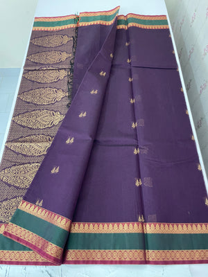 Kanchi Silk cotton saree with zari weaving - MSK897