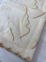 Mul chanderi embriodery saree with scalloped borders MCBS654