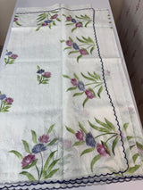 NetkKota saree with handpainting and embroidery MS7833