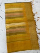 Multi color Semi soft silk saree with borders MSS590