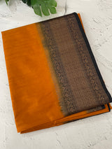 Soft silk sarees with contrast pallu & blouse MJL890