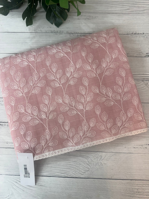 Kota cotton silk embriodery saree MS1455- Pink