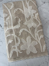 Semi organza saree with appliqué work - MSH906 PastelBrown