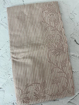 Striped Mul chanderi saree with applique borders MSH987 - Pale Mauve