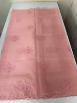 Organza saree with embroidery - MSH375 BabyPink