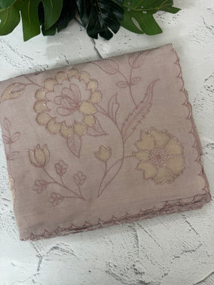 Soft Pashmina saree with organza Applique work MSH253