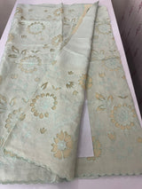 Soft Pashmina saree with organza Applique work MSH253