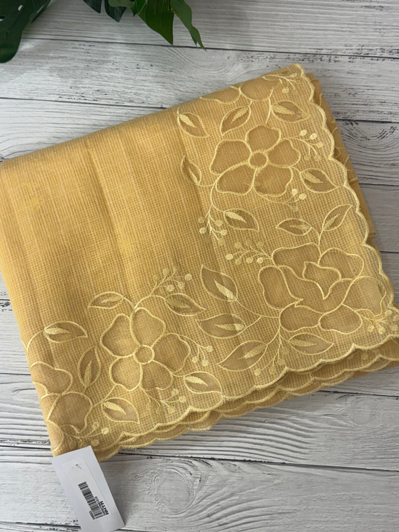 Soft kota silk saree with applique work MS85432